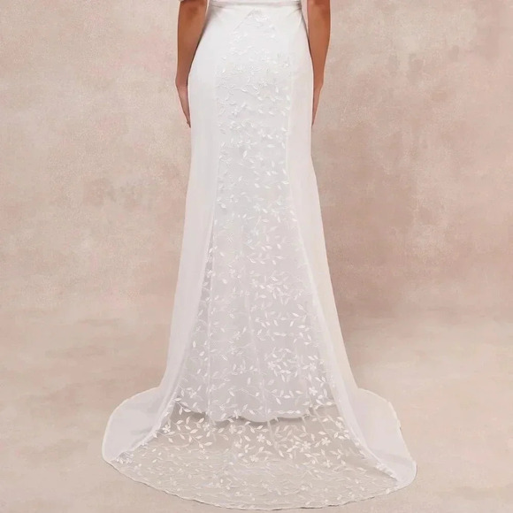 NWOT Lulus Beloved Beginning White Embroidered Off-the-Shoulder Maxi‎ Dress - Picture 5 of 8